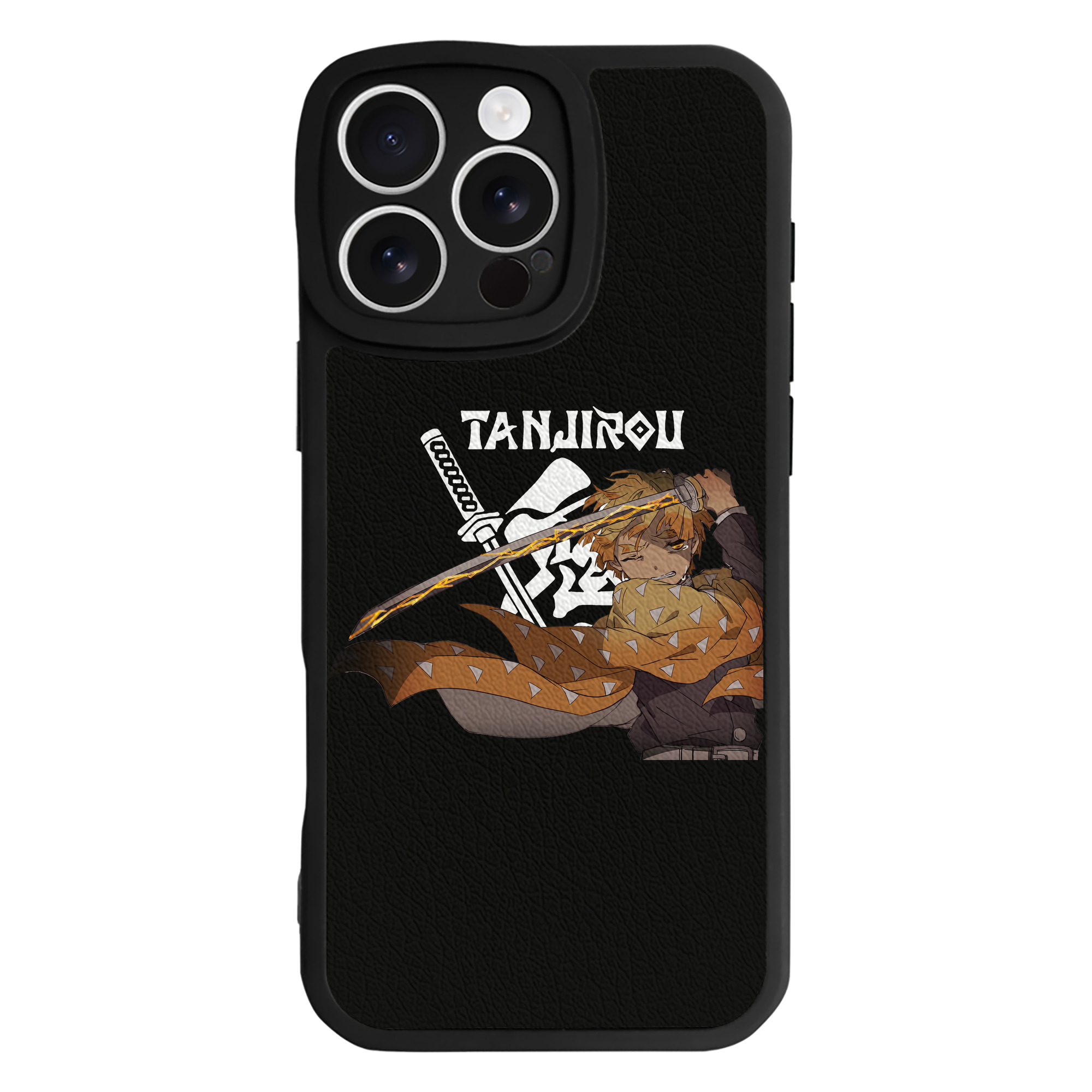 （画像用） 鬼滅の刃（きめつのやいば）我妻 善逸／あがつま ぜんいつ Agatsuma Zenitsu 【iPhone 16シリーズ対応】シリコンスマホケース（レザー調） 材質：シリコン